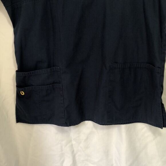 Women's Scrub Top Blue Short Sleeve Uniform Work Medical - Picture 9 of 11